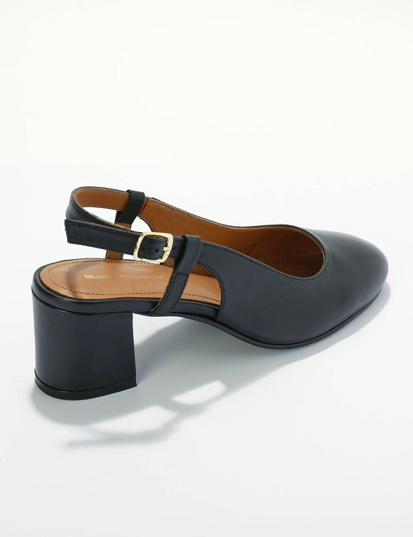 Slingback pumps in leer, LWG-gecertificeerd (zwart) Slingback pumps in leer, LWG-gecertificeerd (zwart)